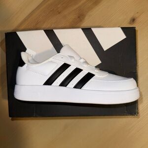 Adidas Classic White Sneakers with Black Stripes